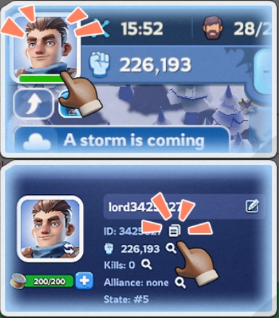 Panduan menemukan User ID Whiteout Survival